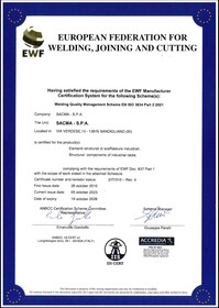   Certification ISO 3834-2 EWF  