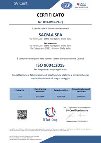   Certificato ISO 9001  