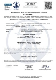   Certificato En 1090-1  